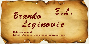 Branko Leginović vizit kartica
